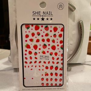 NIB Strawberry Nail stickers